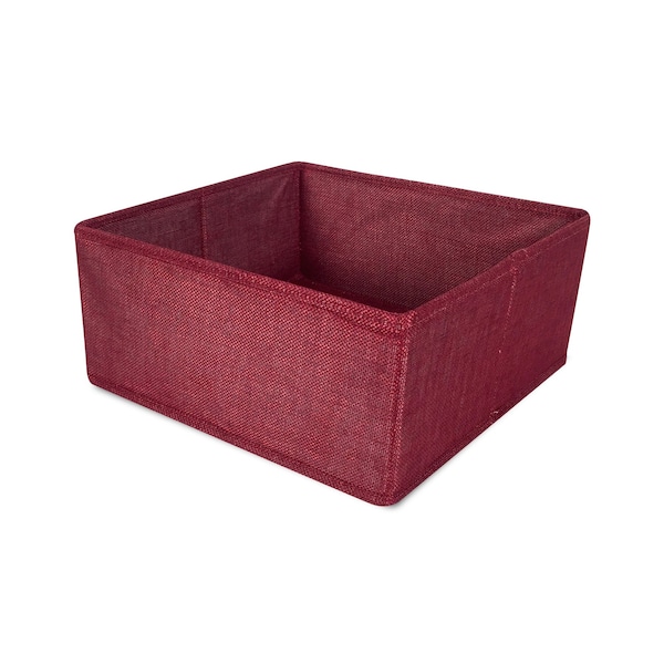 John Louis Home Half Cube Fabric Storage Bin, Tweed, Burgandy, 11 in W BIN-HC-T04 - main